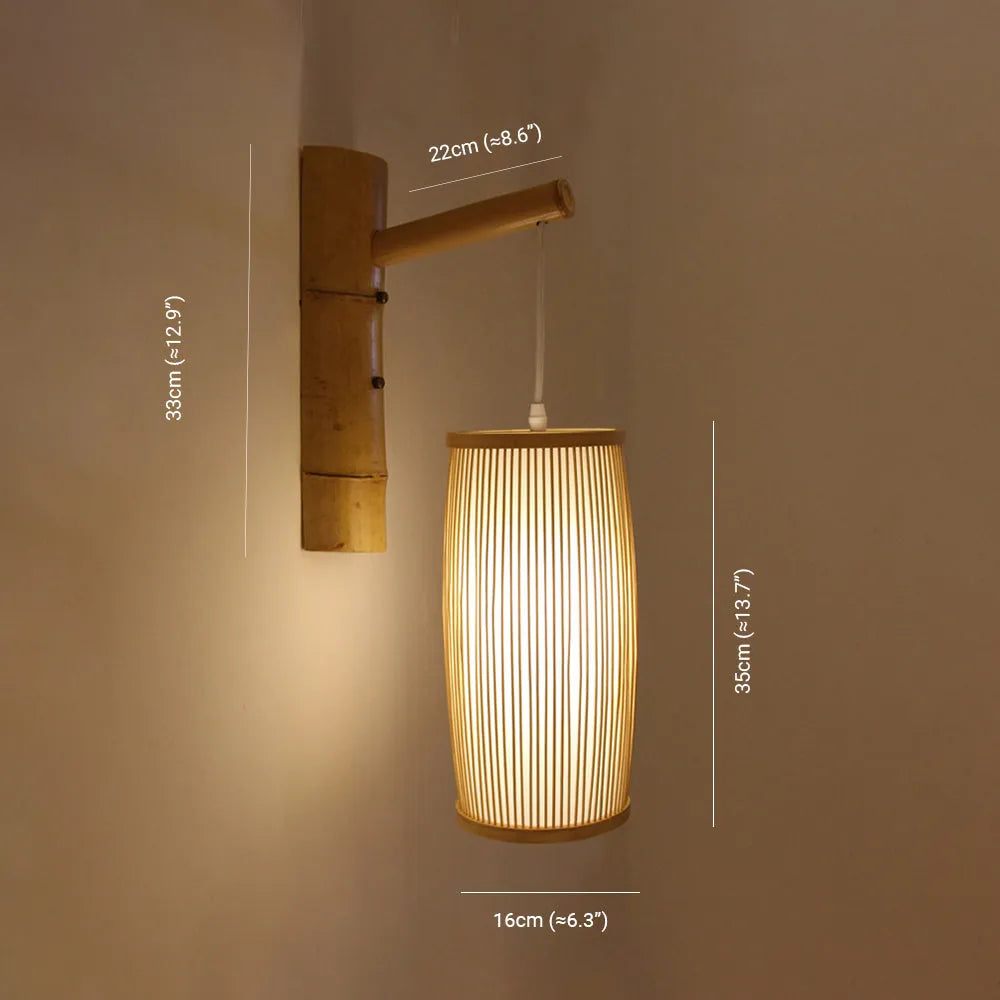 Ritta Wall Lamp Rustic, Muto Rattan Weaving LED, Hallway Wall Sconce - Neutralighting
