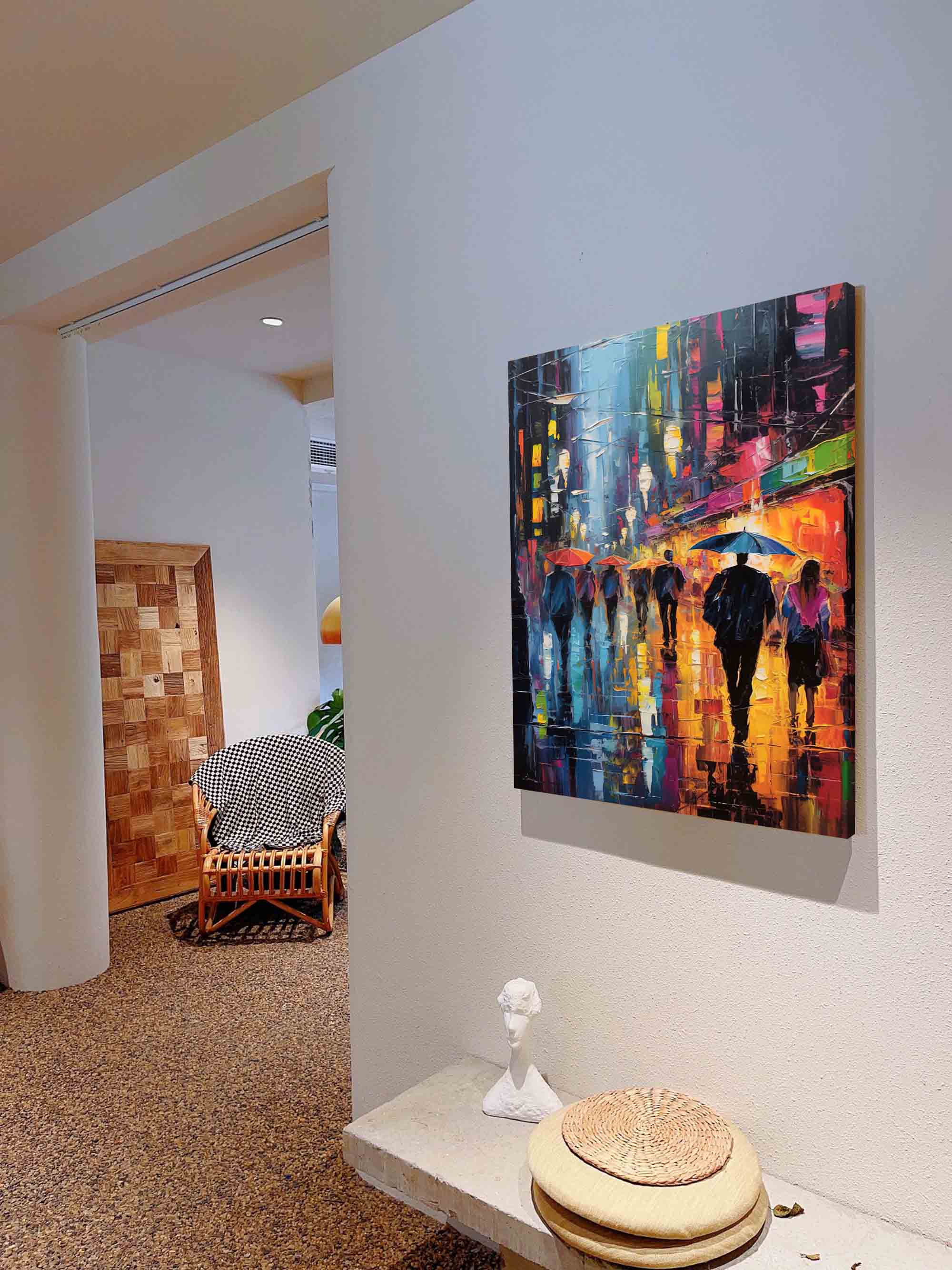 Wall Art Impasto Architecture Vibrant Pop
