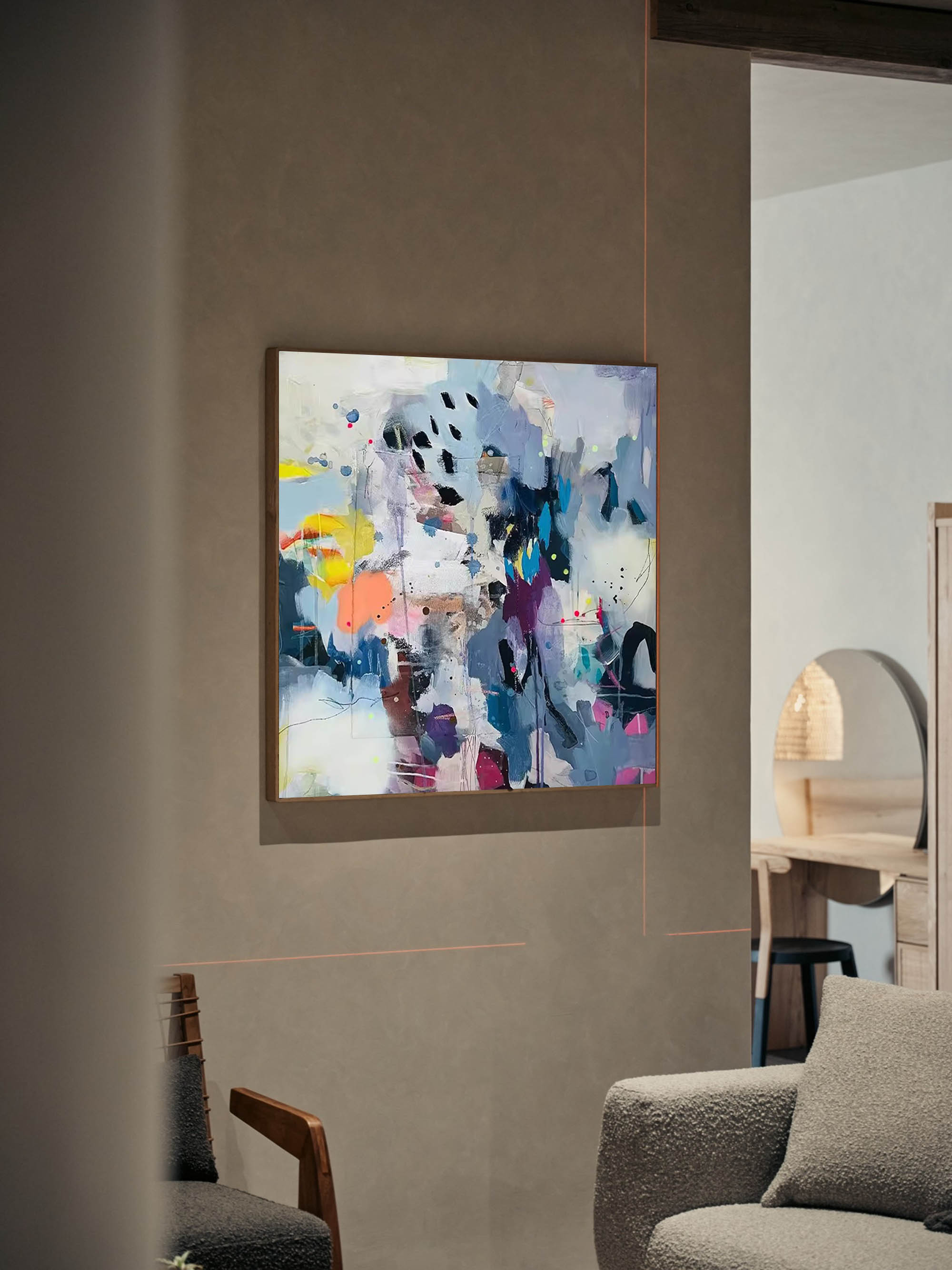 Abstract Canvas Art AB064 - Neutralighting