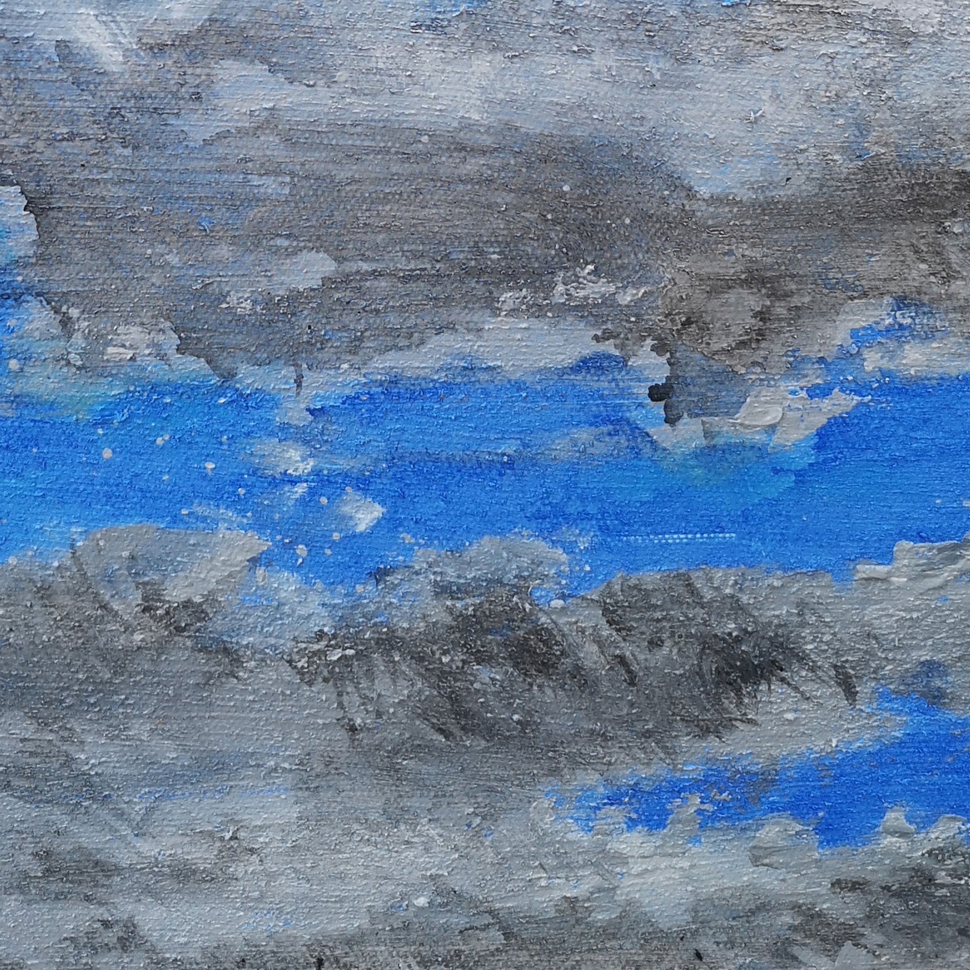 Blue Abstract Ocean Texture Painting