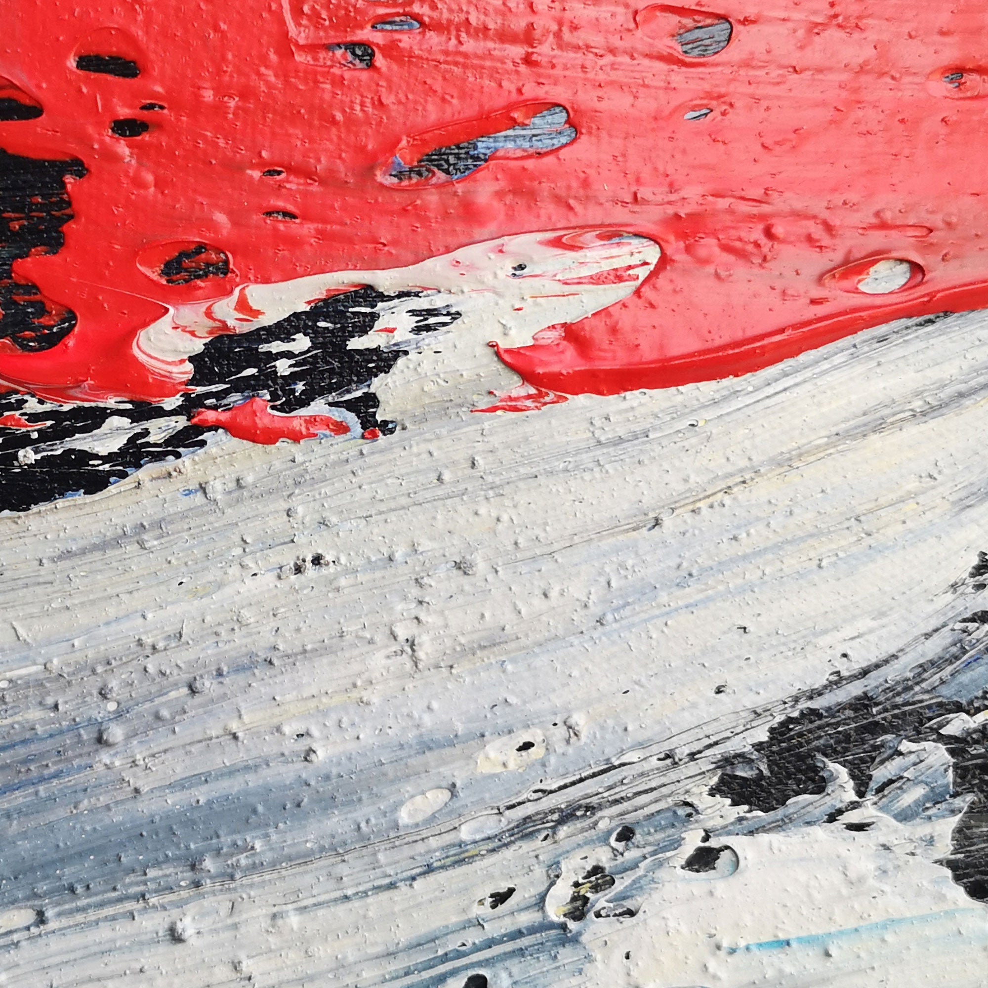 Bold Blue Red Brushstroke Canvas Wall Art