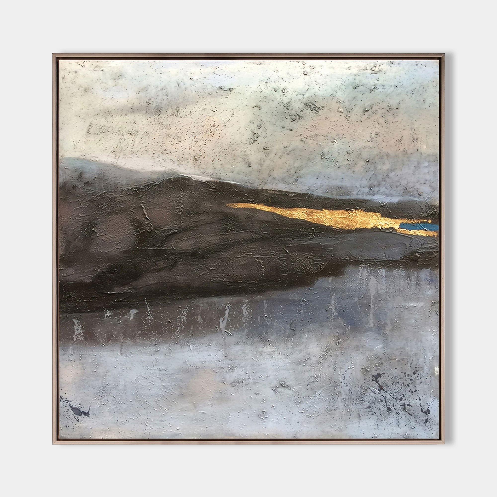 Abstract Black Gold Landscape Textured Wall Art