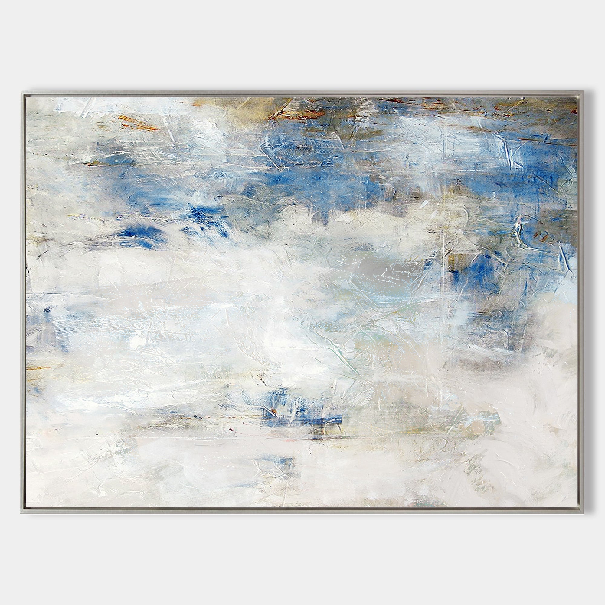 Blue White Minimal Abstract Art ABAH10 - Neutralighting