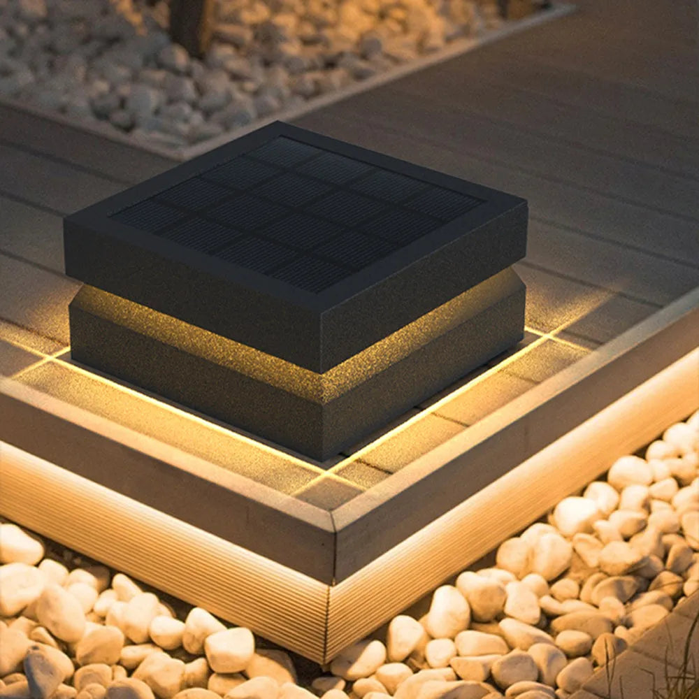 Axion Modern Concave Metal Black Outdoor Lamps, Solar - Neutralighting