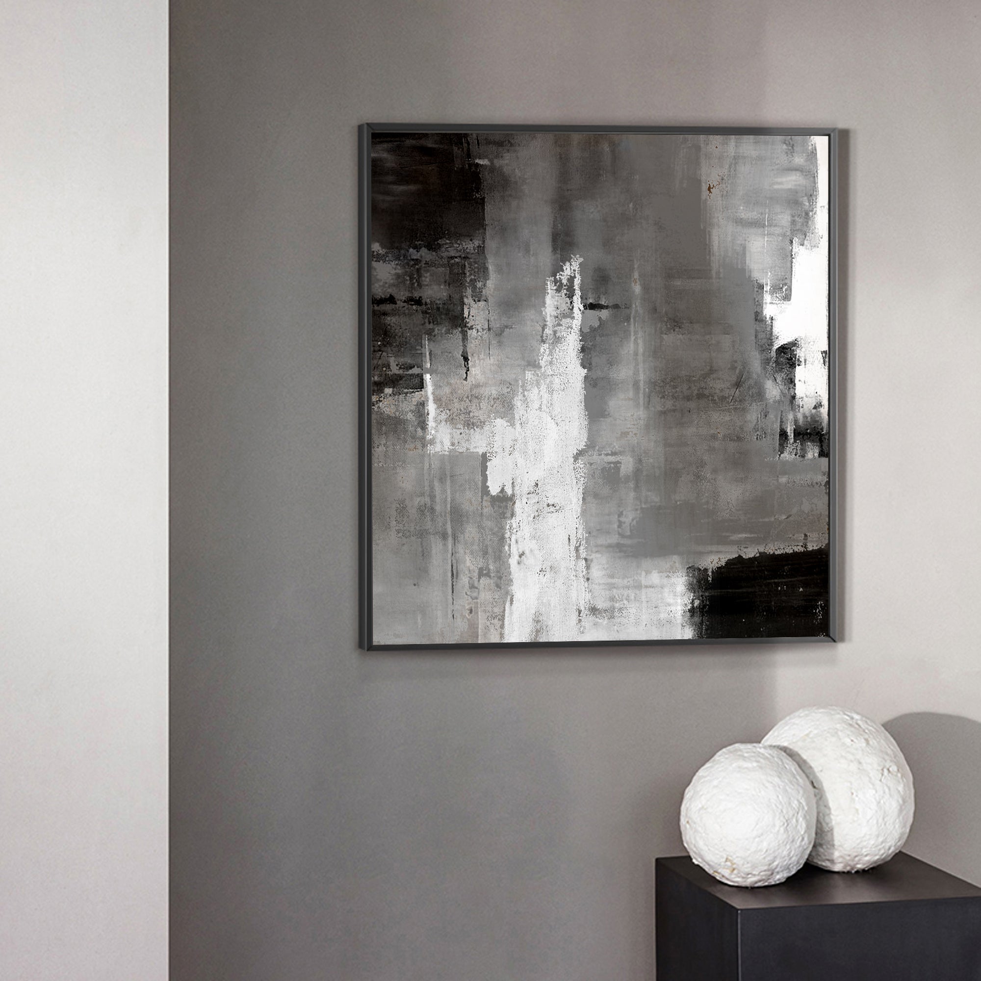 Black White Gey Abstract Art