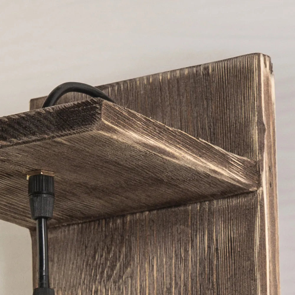 Epoch Vintage Jar Shape Wood Metal Wall Lamp - Neutralighting