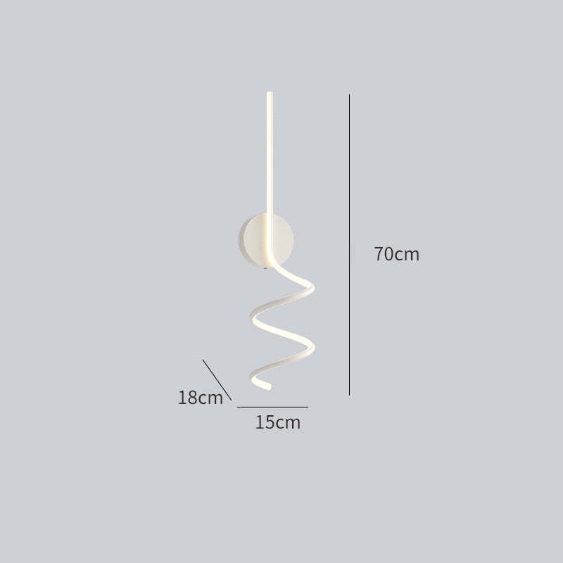 Arisha Modern LED Art Interior Wall Light Spiral, Black & White - Neutralighting