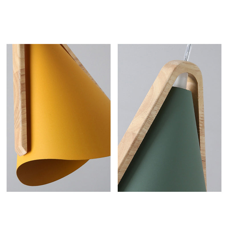 Valentina Modern Cone Pendant Light, Wood/Metal - Neutralighting