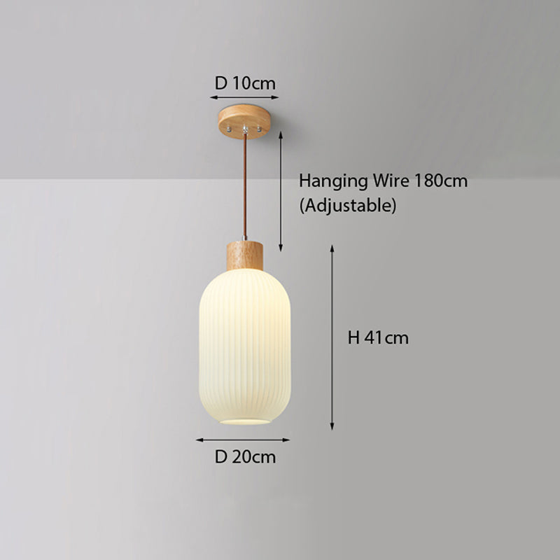 Muto Modern Wood/Glass Pendant Light, White - Neutralighting