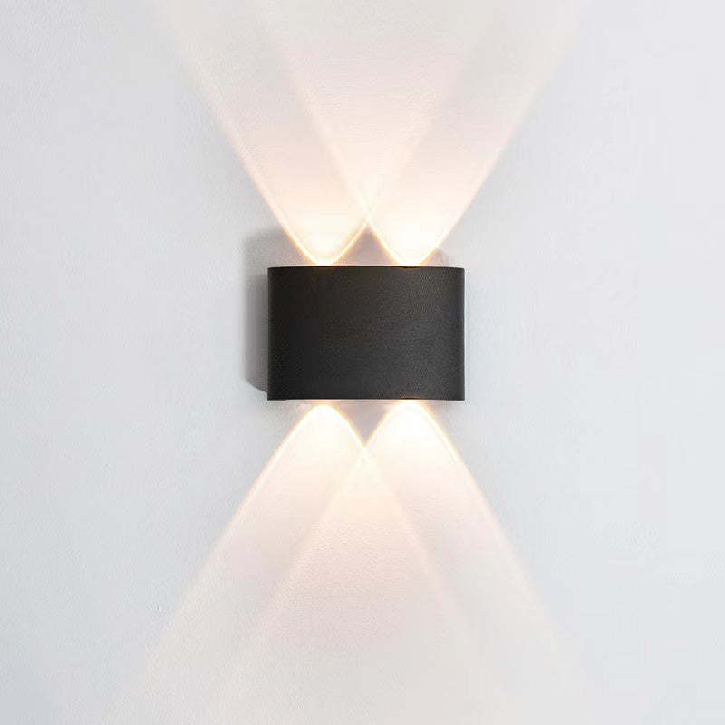 Tronix Modern Rectangular Metal Outdoor Wall Lamp, Black/White, Water-wave - Neutralighting