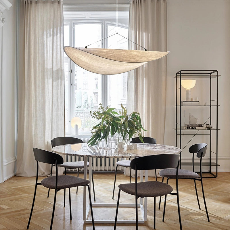 Ritta Vintage Art Deco Pendant Light Metal Silk White Living Room/Hall/Art Gallery - Neutralighting