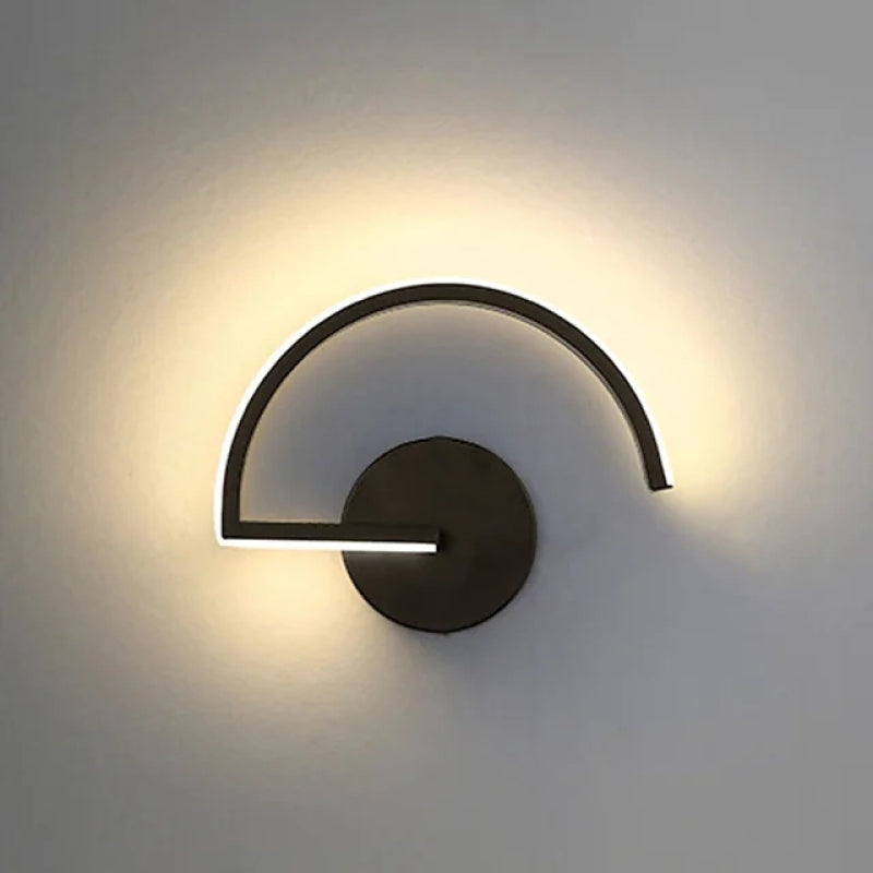 Arisha Minimalist Linear Semicircular Metal Decor Wall Lamp - Neutralighting