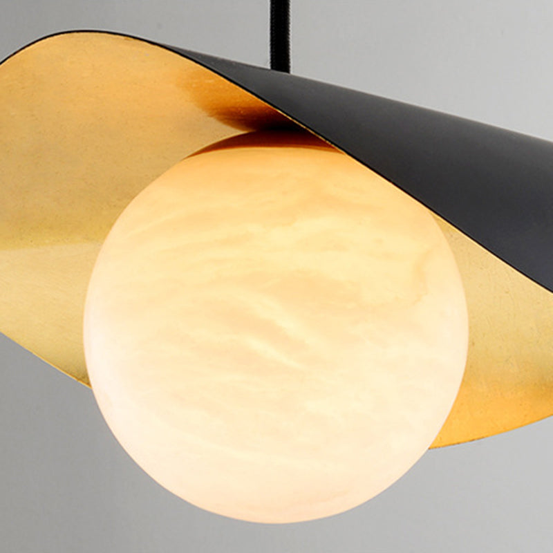 Arisha Modern Nordic Minimalist Metal/Marble Pendant Light, Black - Neutralighting