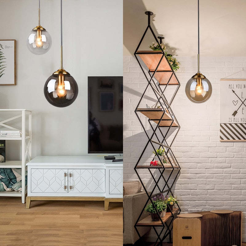 Valentina Designer Bubble Glass Pendant Light, Smoke/Clear/Amber - Neutralighting