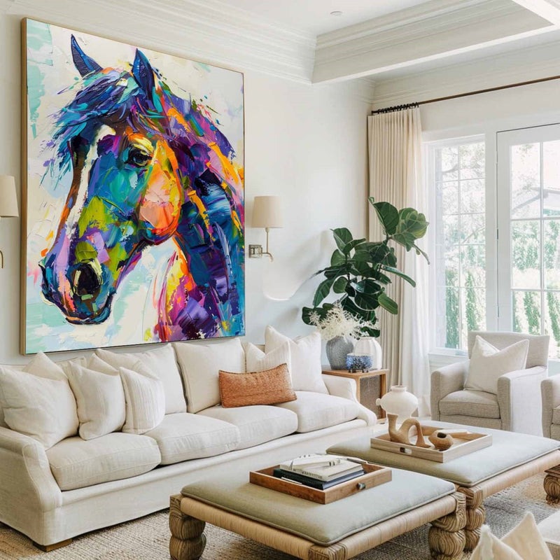 Colorful Horse Portrait Abstract Painting