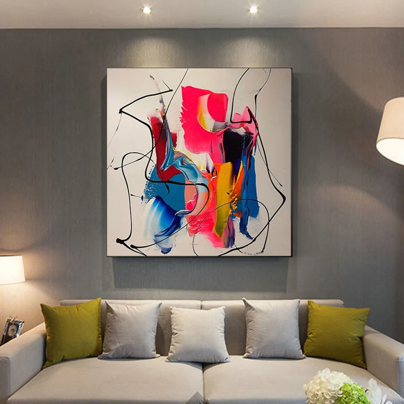 Wall Art Abstract Maximalist Soft Color Impasto