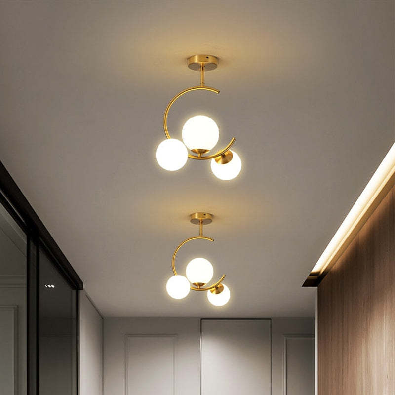 Valentina Modern Glass Globe Pendant Light, Metal & Glass, 3 Style - Neutralighting