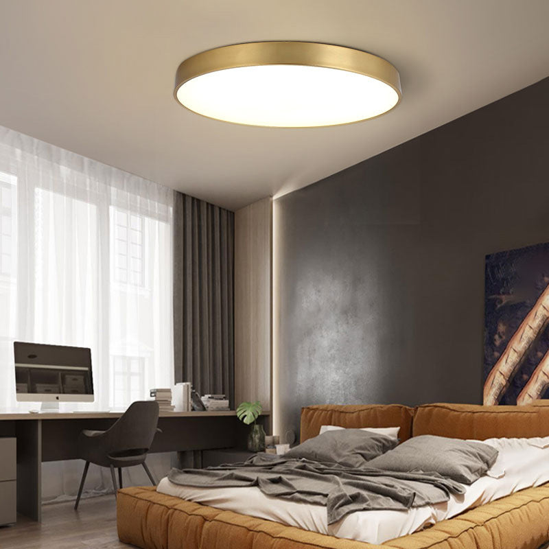 Arisha Nordic LED Gold Round Ceiling Light, Metal & Acrylic - Neutralighting