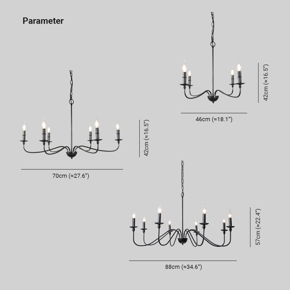 Orix Retro Vintage Candle Metal Chandelier - Neutralighting