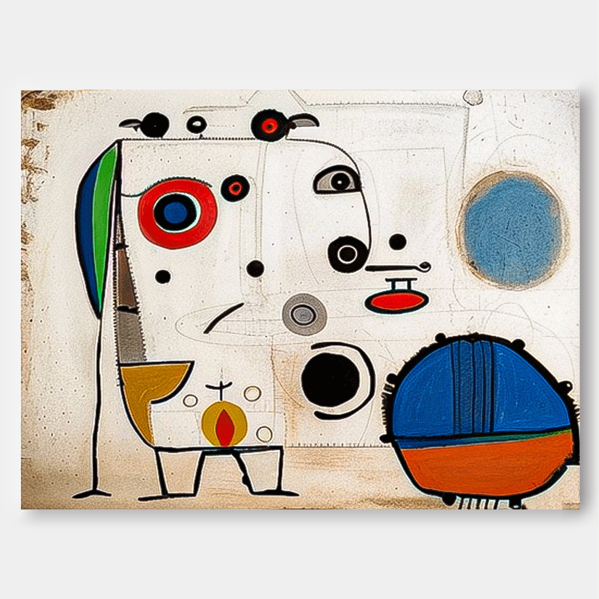 Joan Miró Style Surrealist Abstract Painting