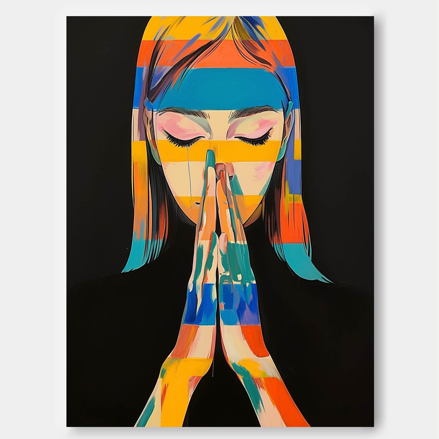 Wall Art Glitch People Painterly Elegant Abstract