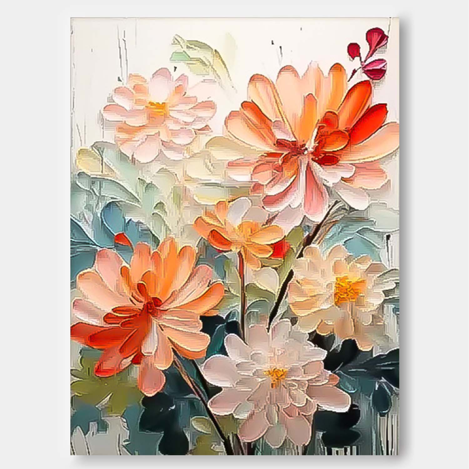Wall Art Dahlia Flower Still Life Vibrant