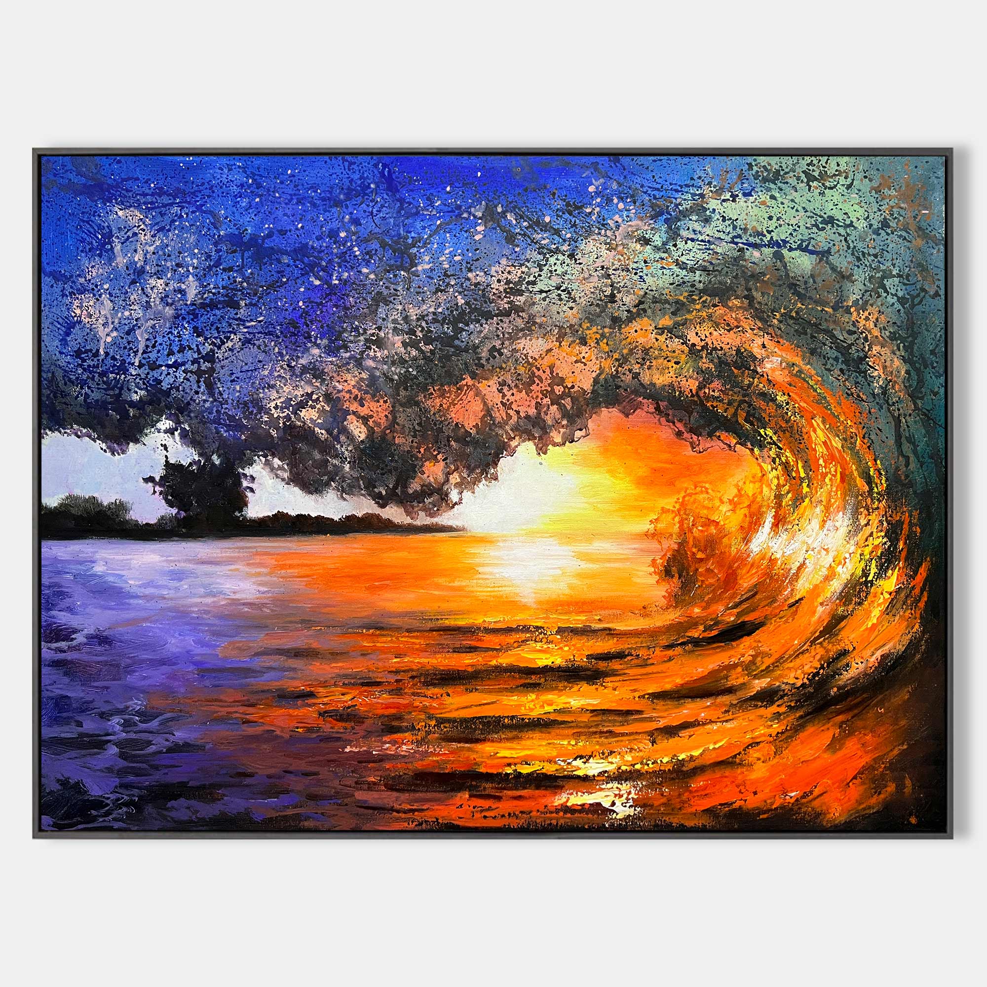 Sunset And Wave Landscapes Painting
