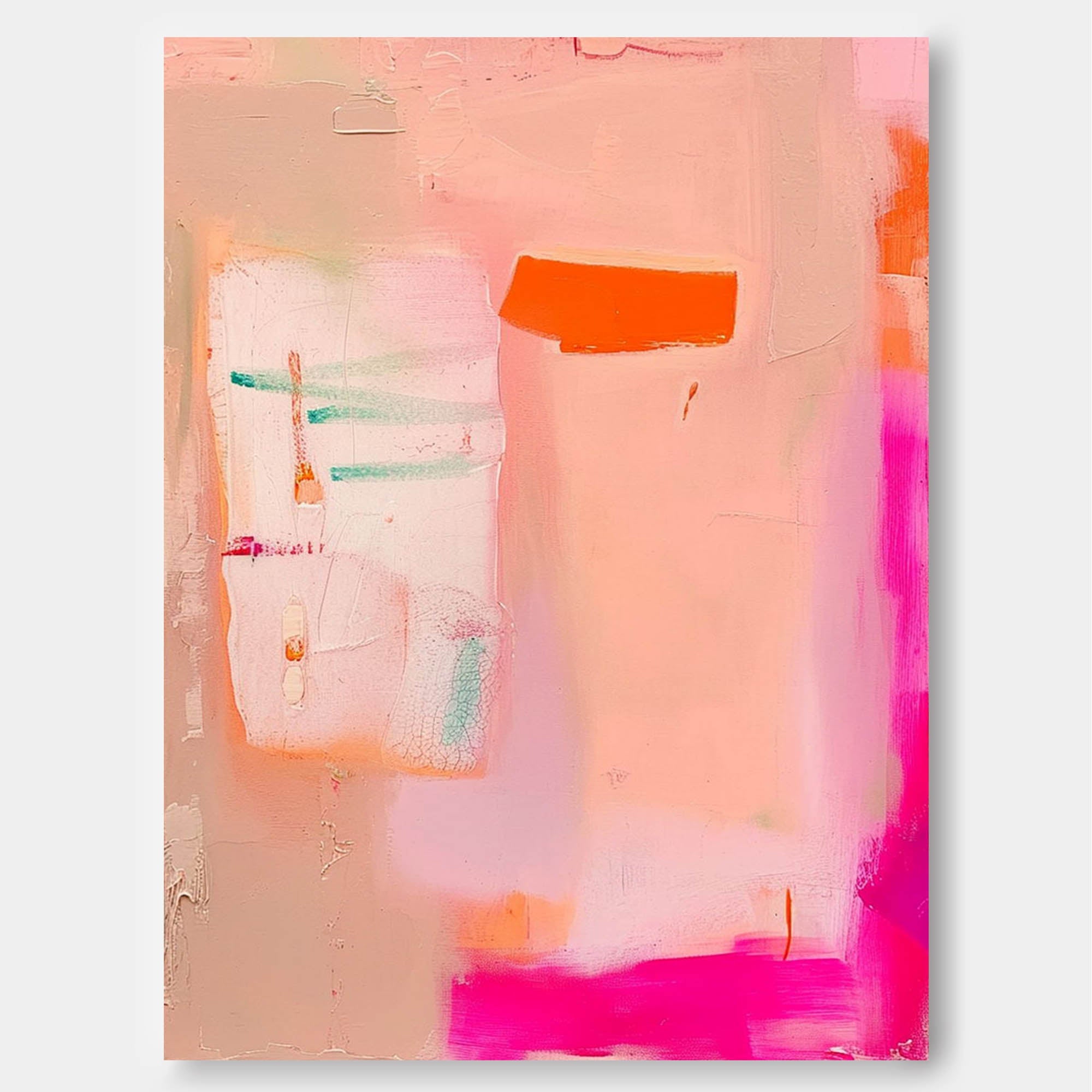 Wall Art Pastel Color Abstract Decor Impasto