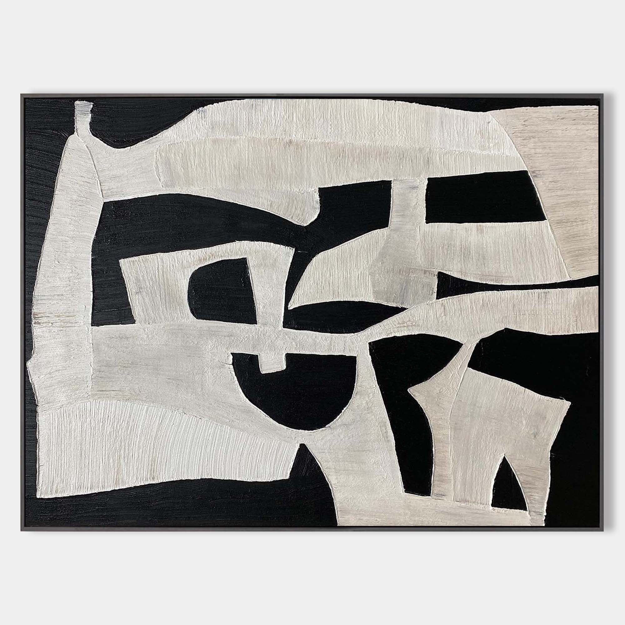 Monochrome Organic Abstract Textured Wall Art