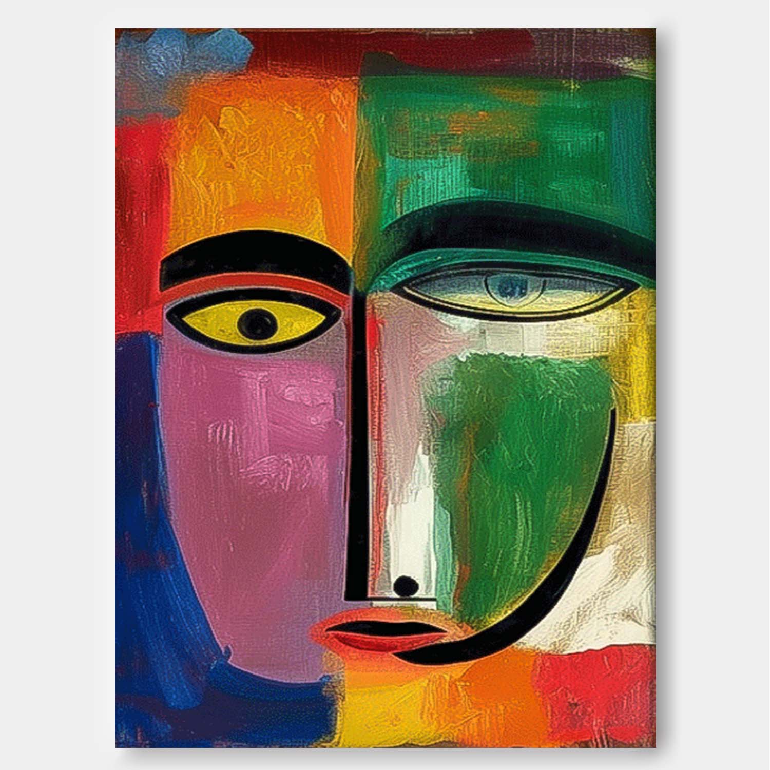 Wall Art Vibrant Cubist People Asymmetrical