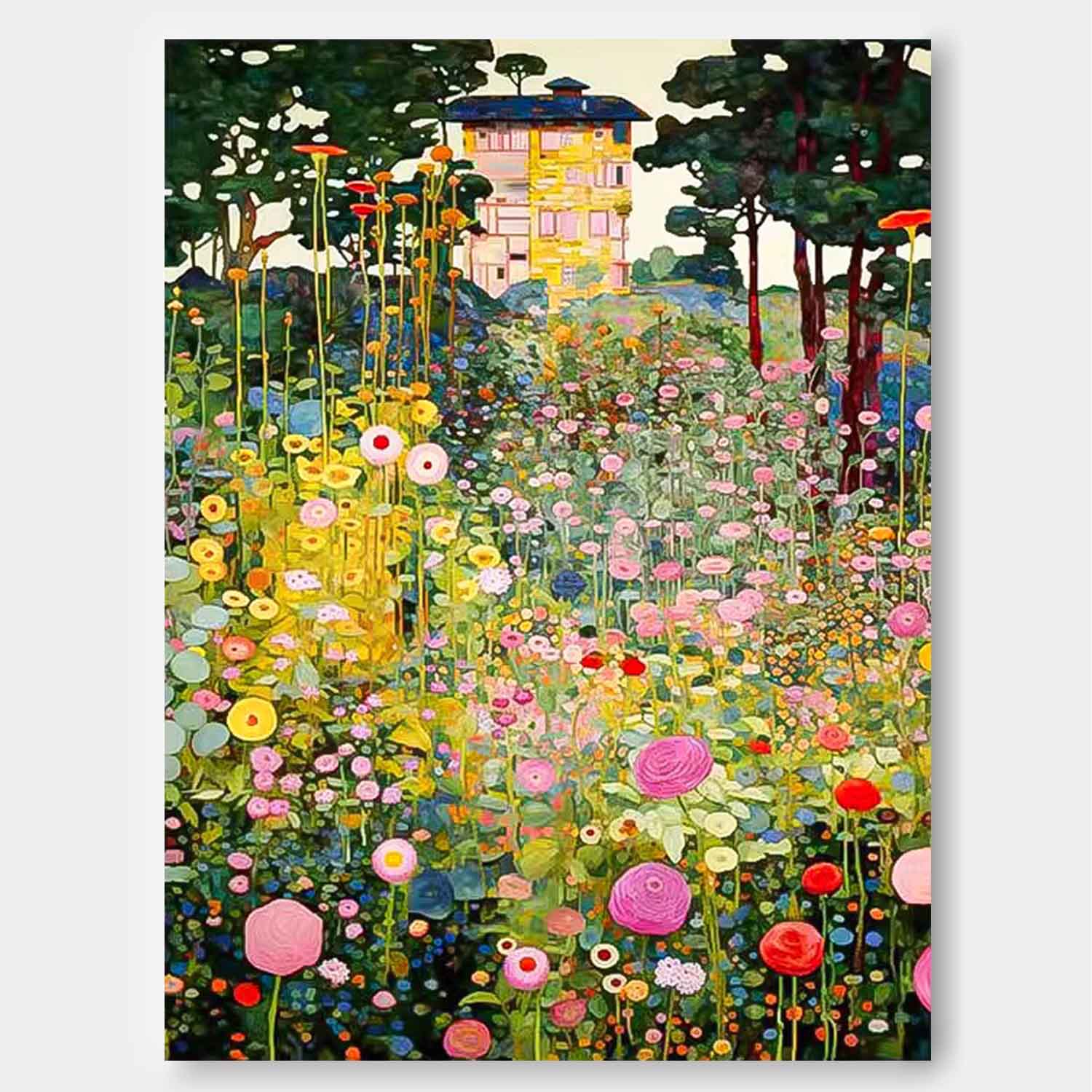 Klimt-Style Floral Garden Painting