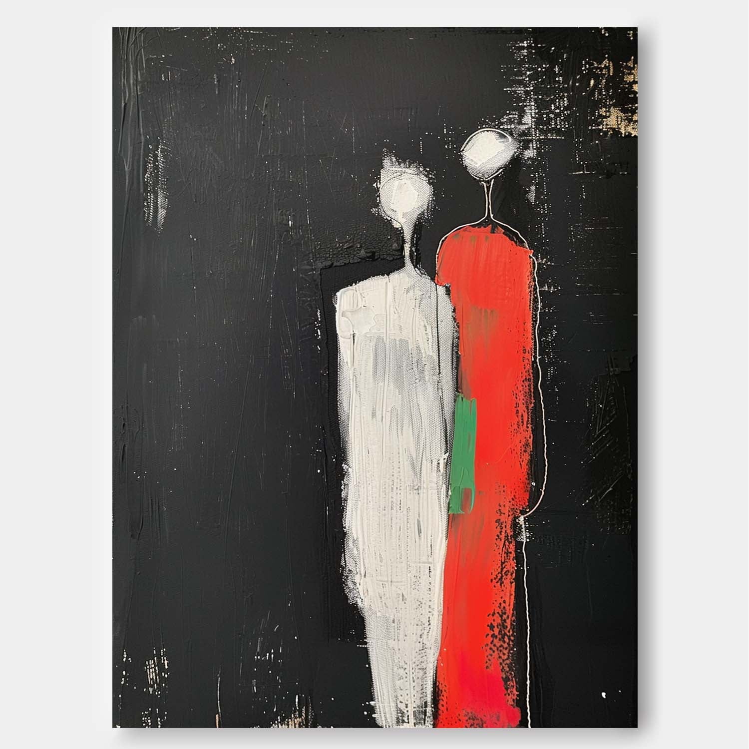 Wall Art Red People Contemporary Minimalist