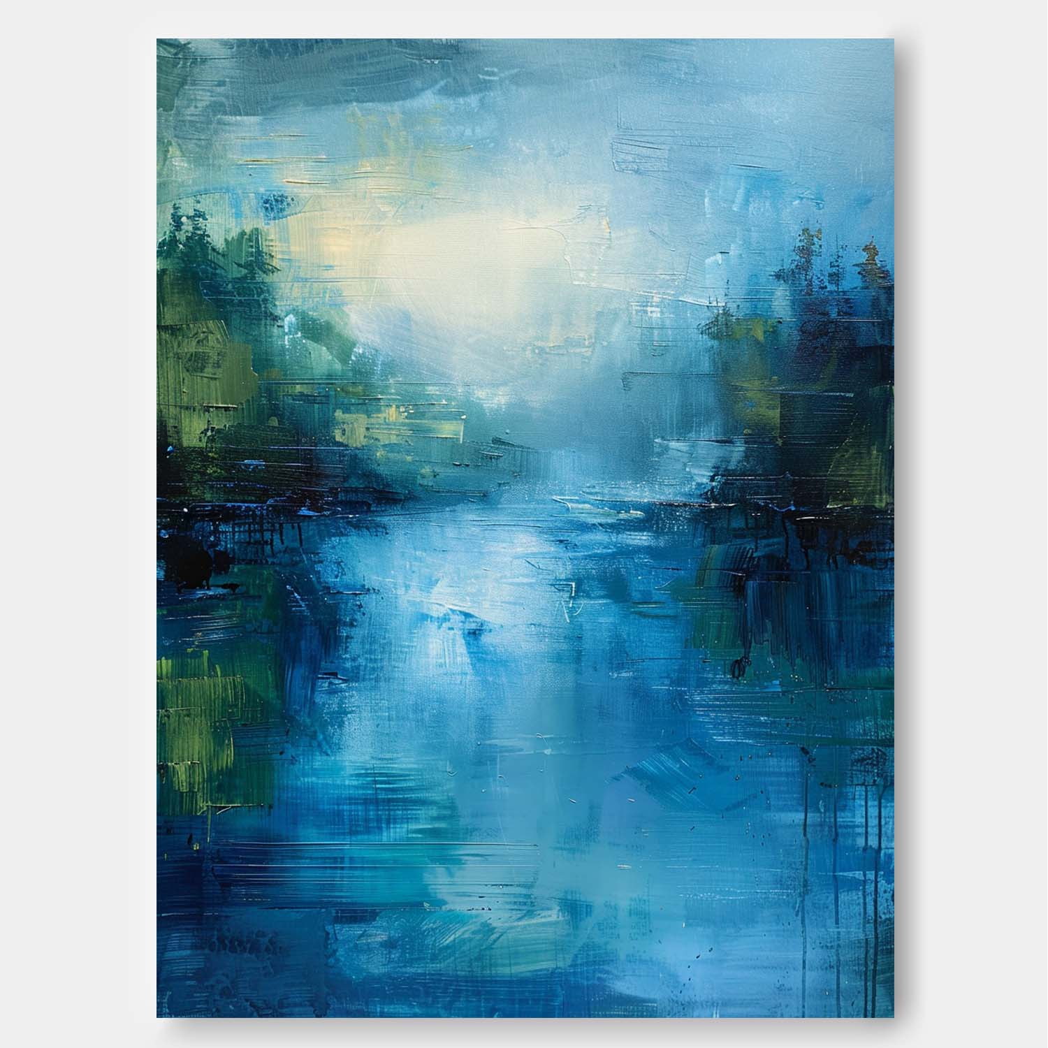 Wall Art Abstract Lake Mountain Landscape