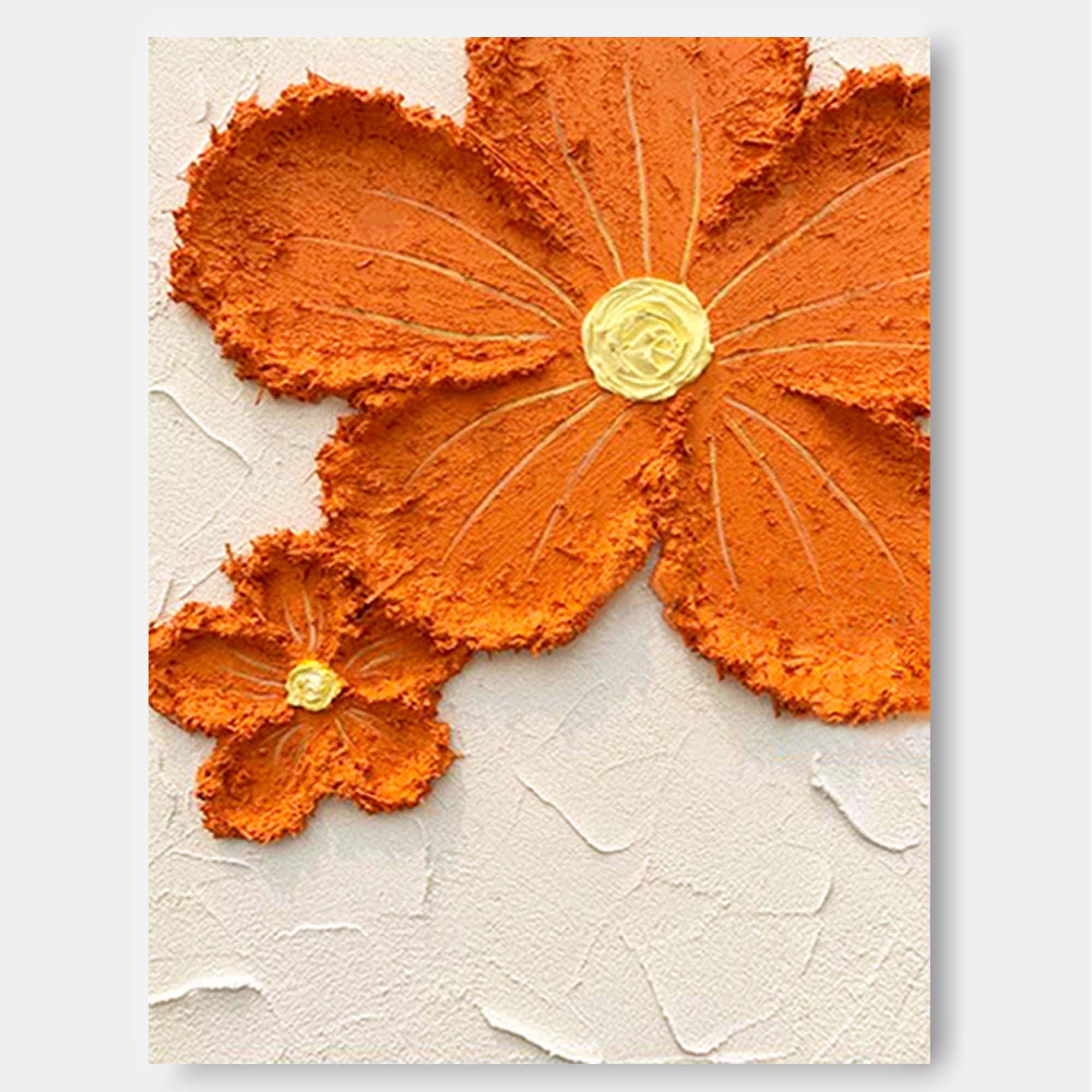 Wall Art Burnt Orange Floral Minimal Vertical