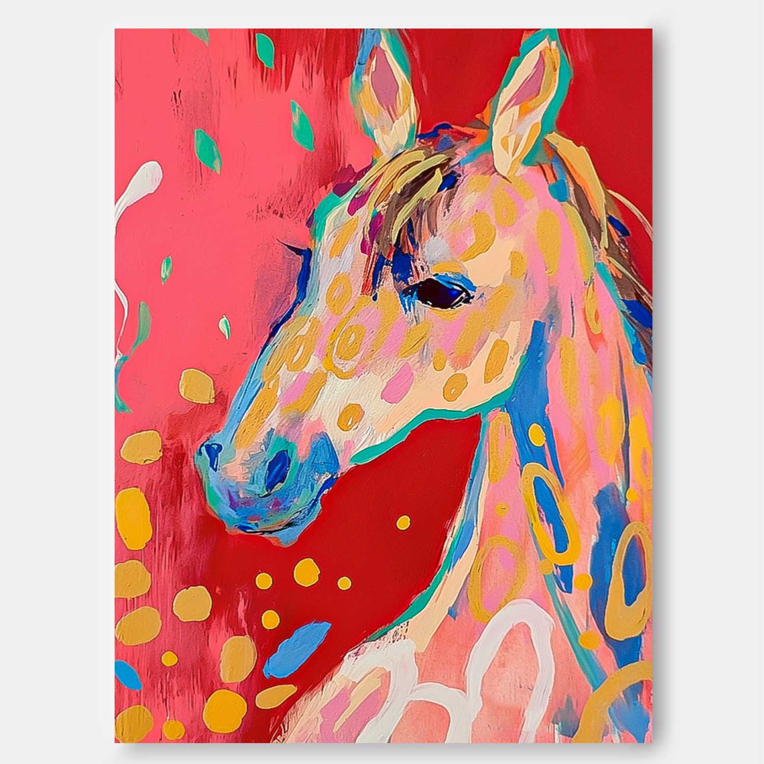 Wall Art Animal Horse Head Abstract Luxury