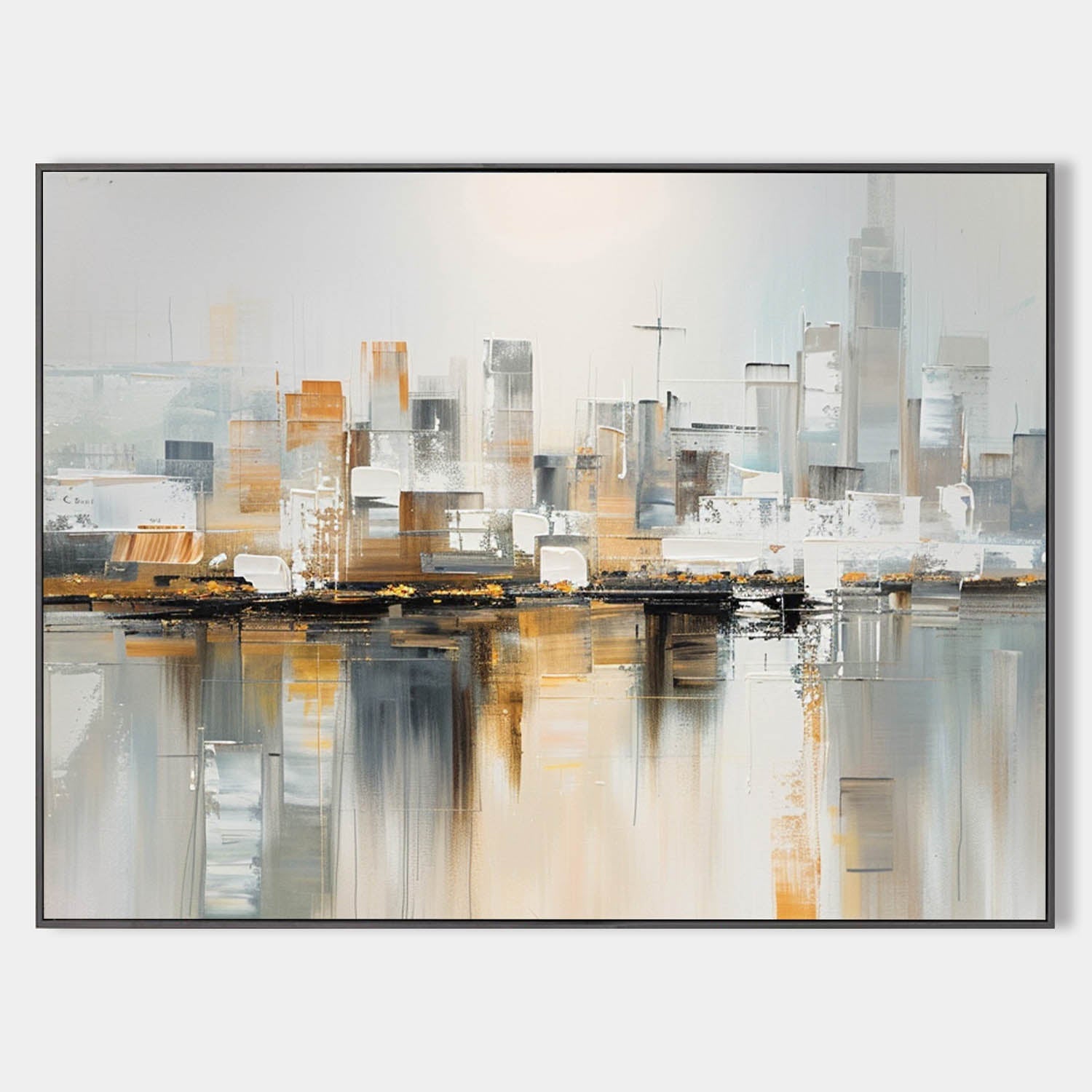 City Skyline Oil Painting