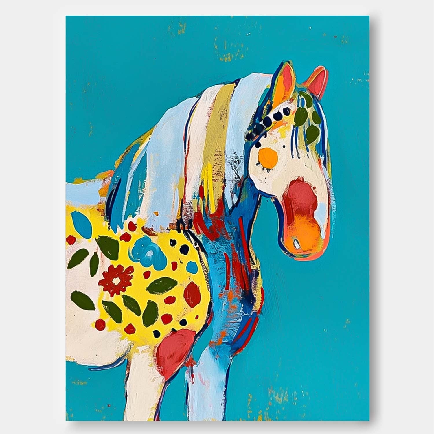 Wall Art Animal Whimsical Patterned Horse