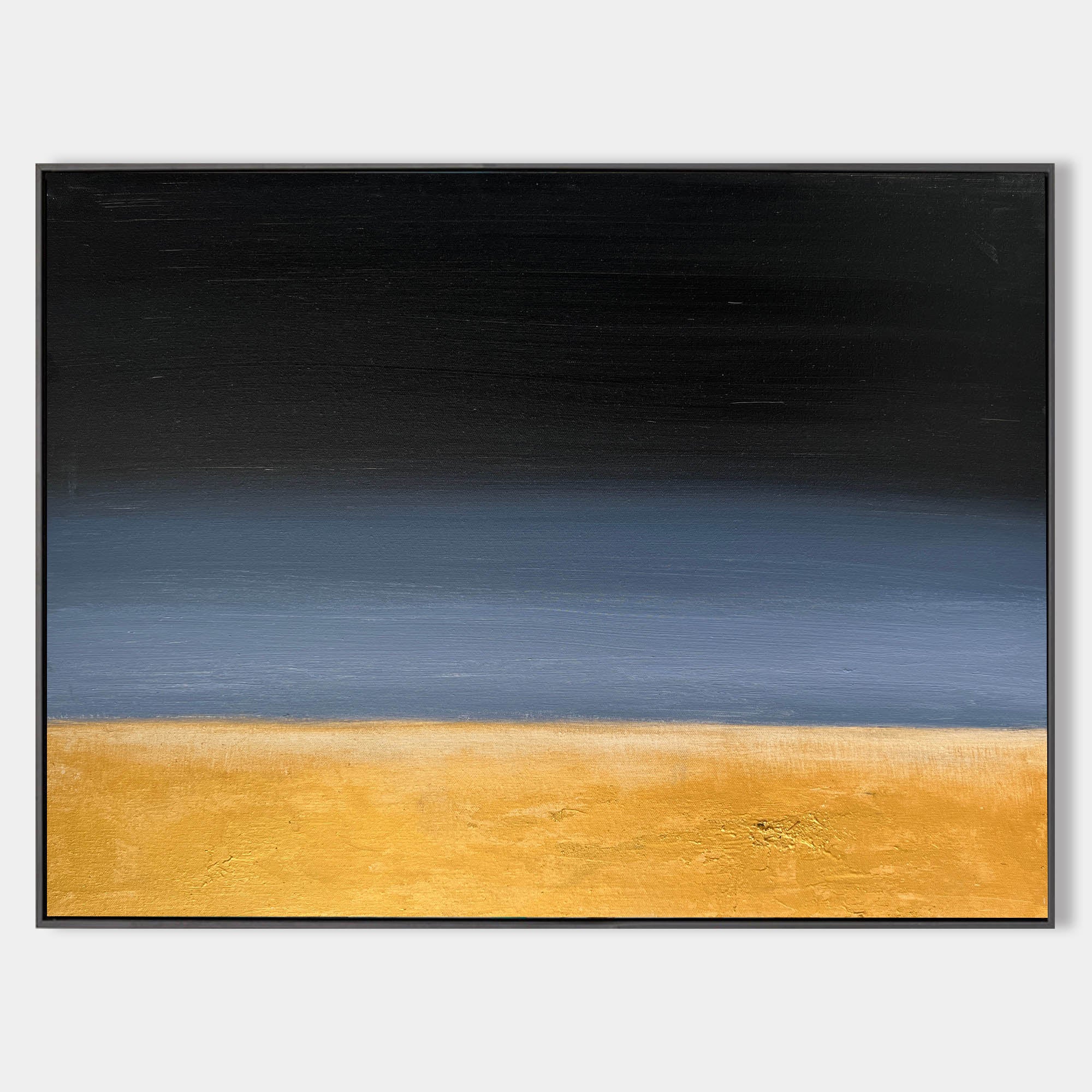 Two‑Tone Horizon Minimal Abstract Unstretched Linen Canvas Wall Art