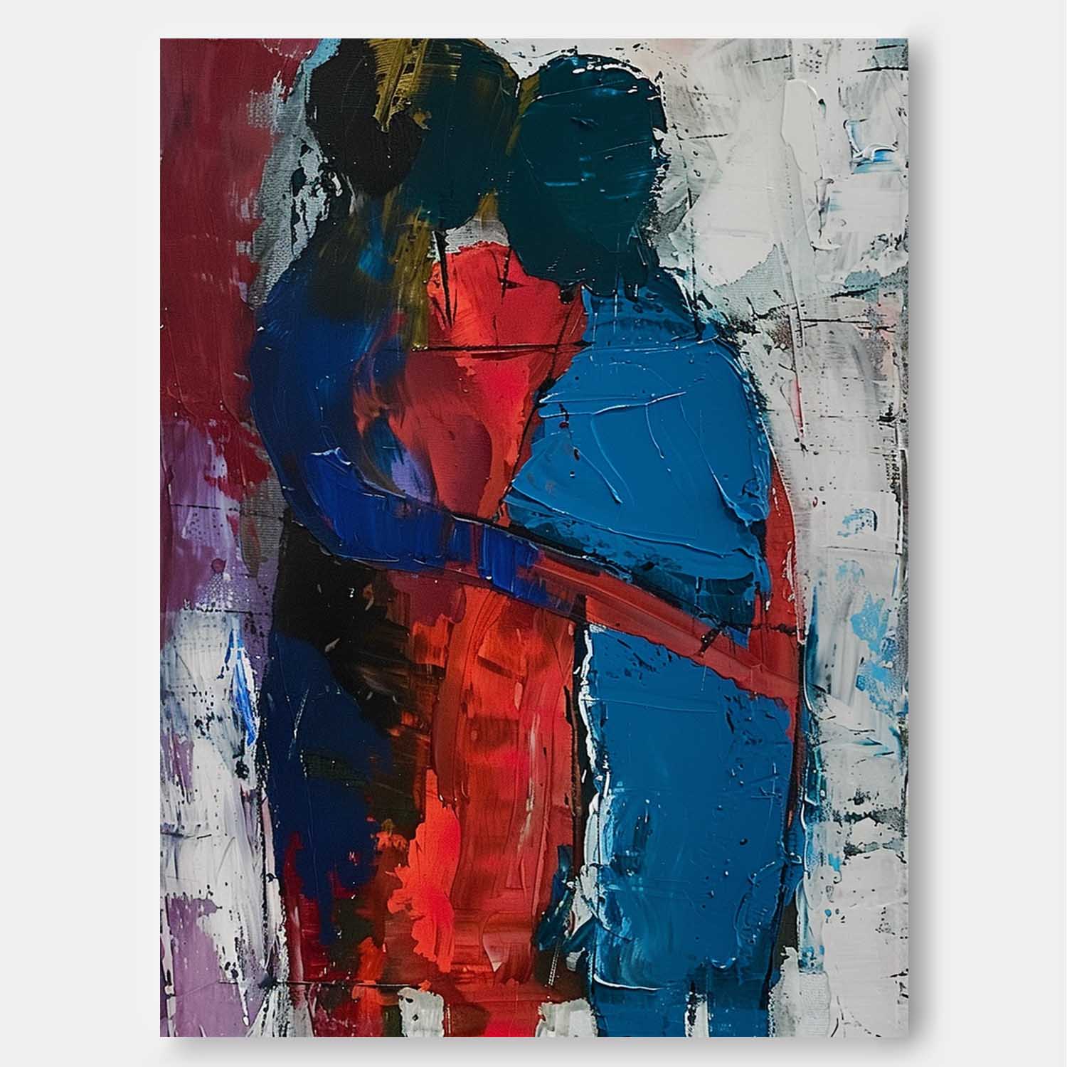Wall Art Impasto People Intimate Warm