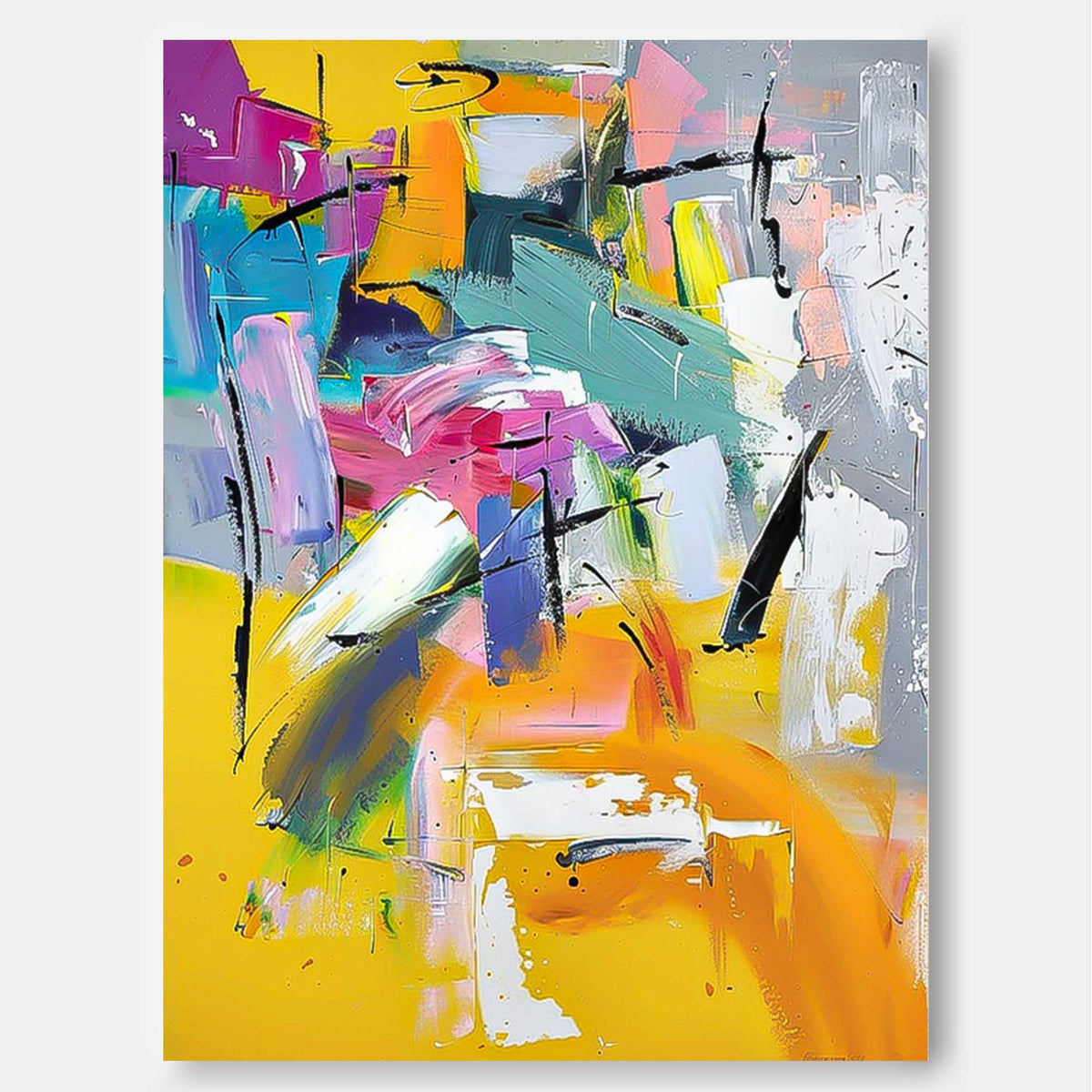 Wall Art Impasto Abstract Expressionist Playful