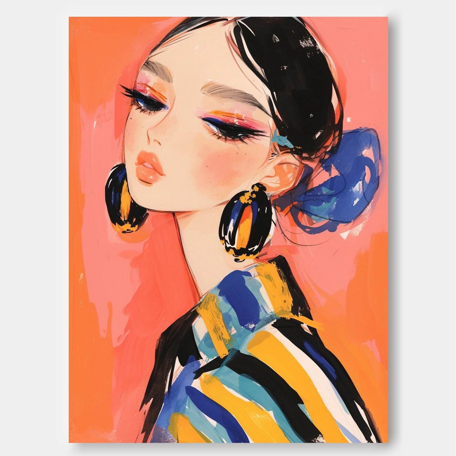 Wall Art Fashion Girl Bold Abstract Painterly