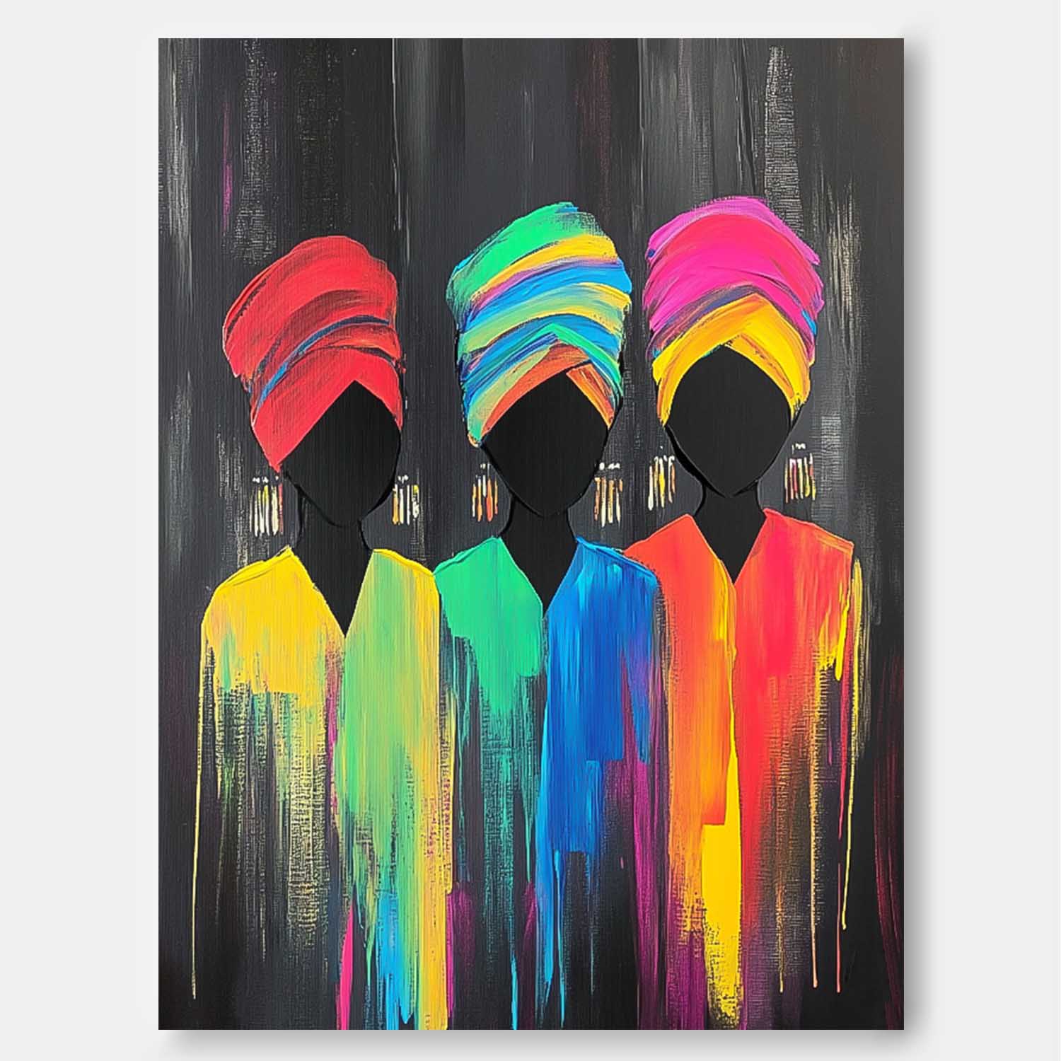 Wall Art People Vibrant Dramatic Exotic