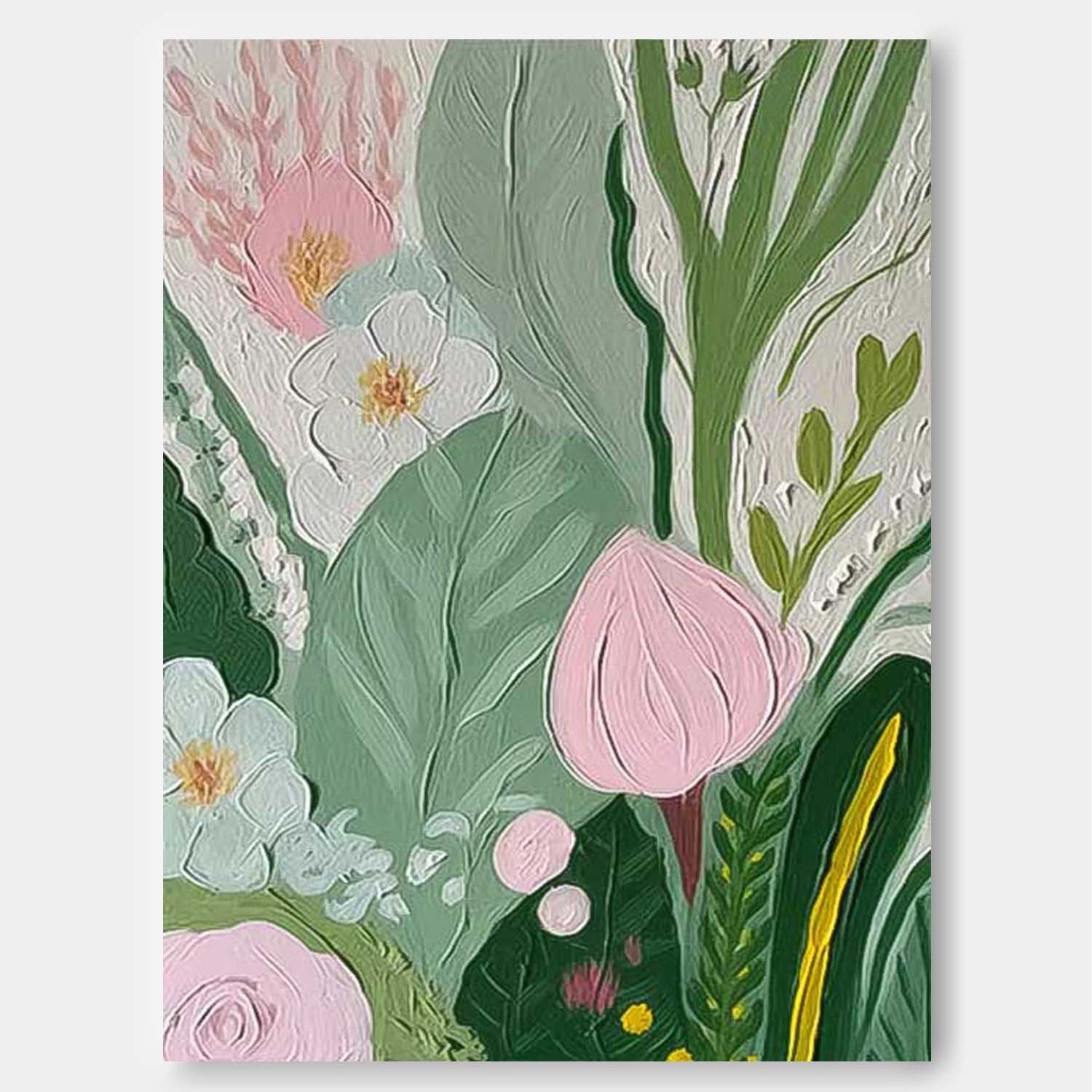 Wall Art Clean Line Flower Cozy Contemporary Rustic