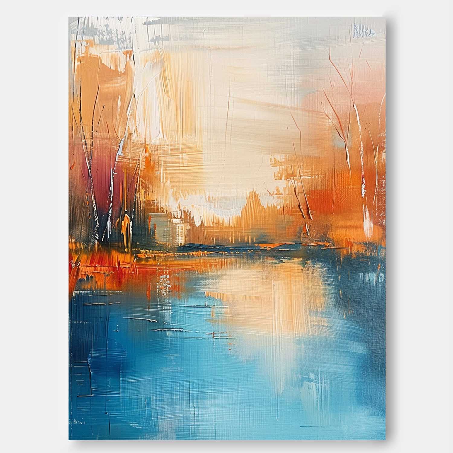 Wall Art Abstract Modern Impasto Warm Urban