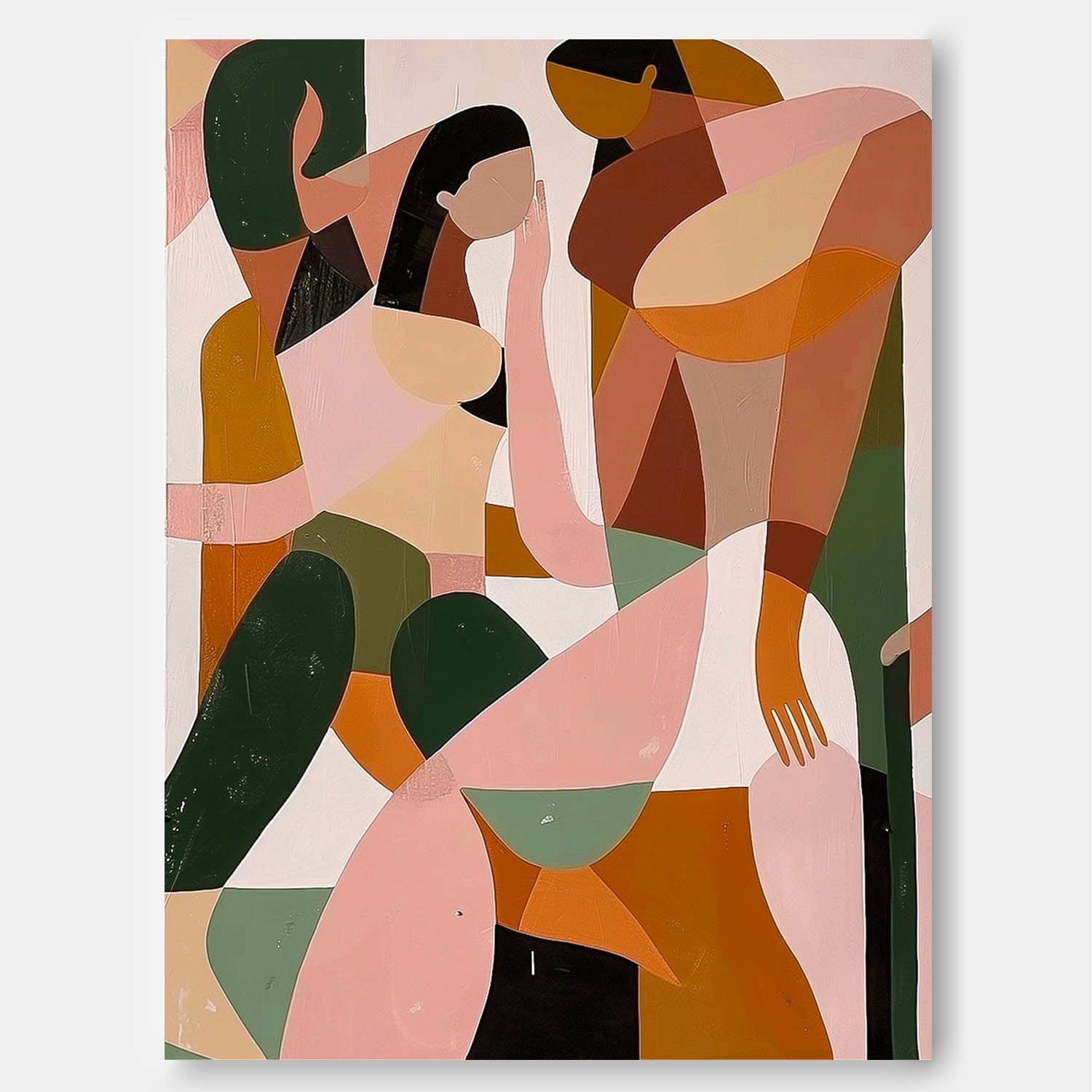 Abstract Human Figures Impasto Canvas Wall Art
