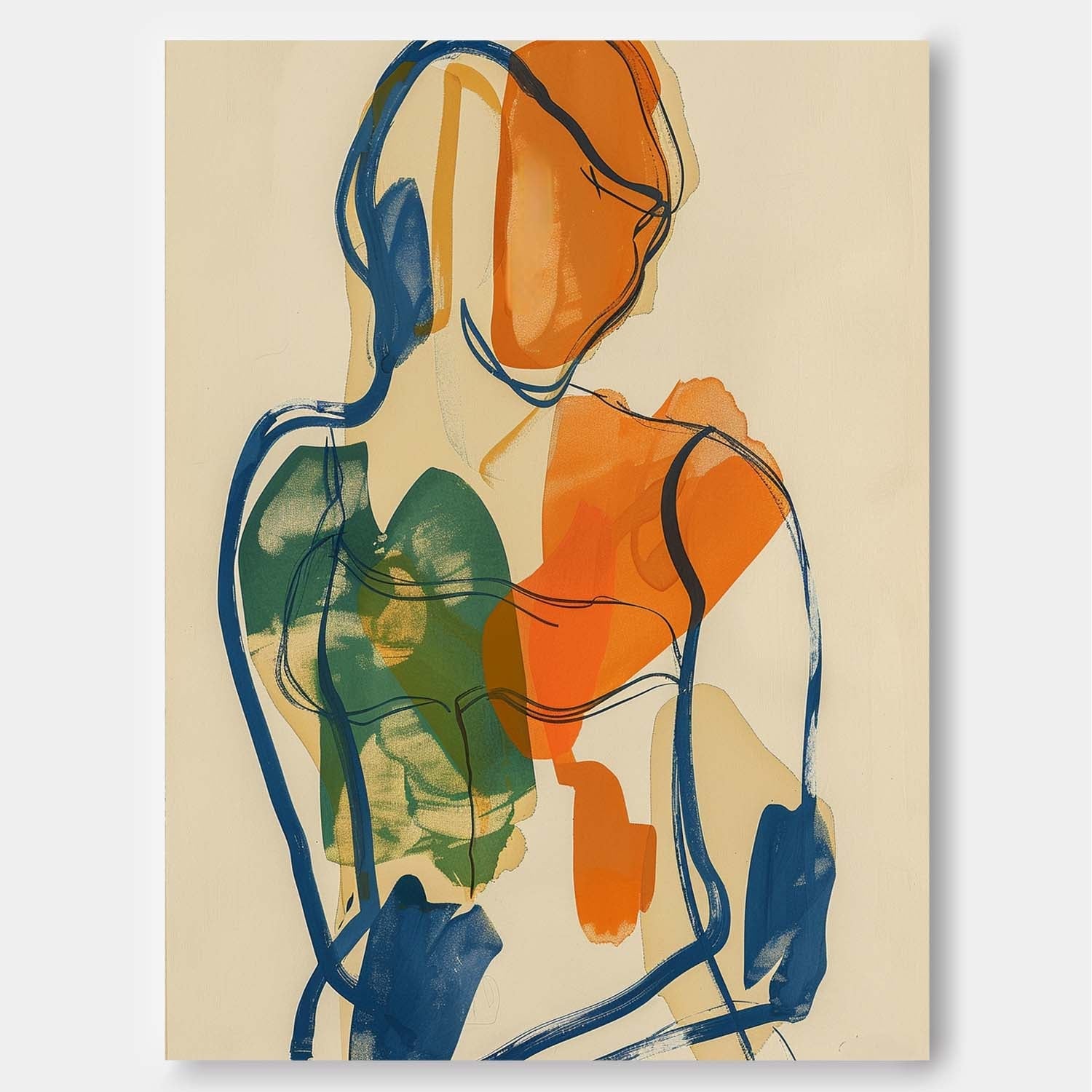 Wall Art Minimalist People Playful Line Abstract