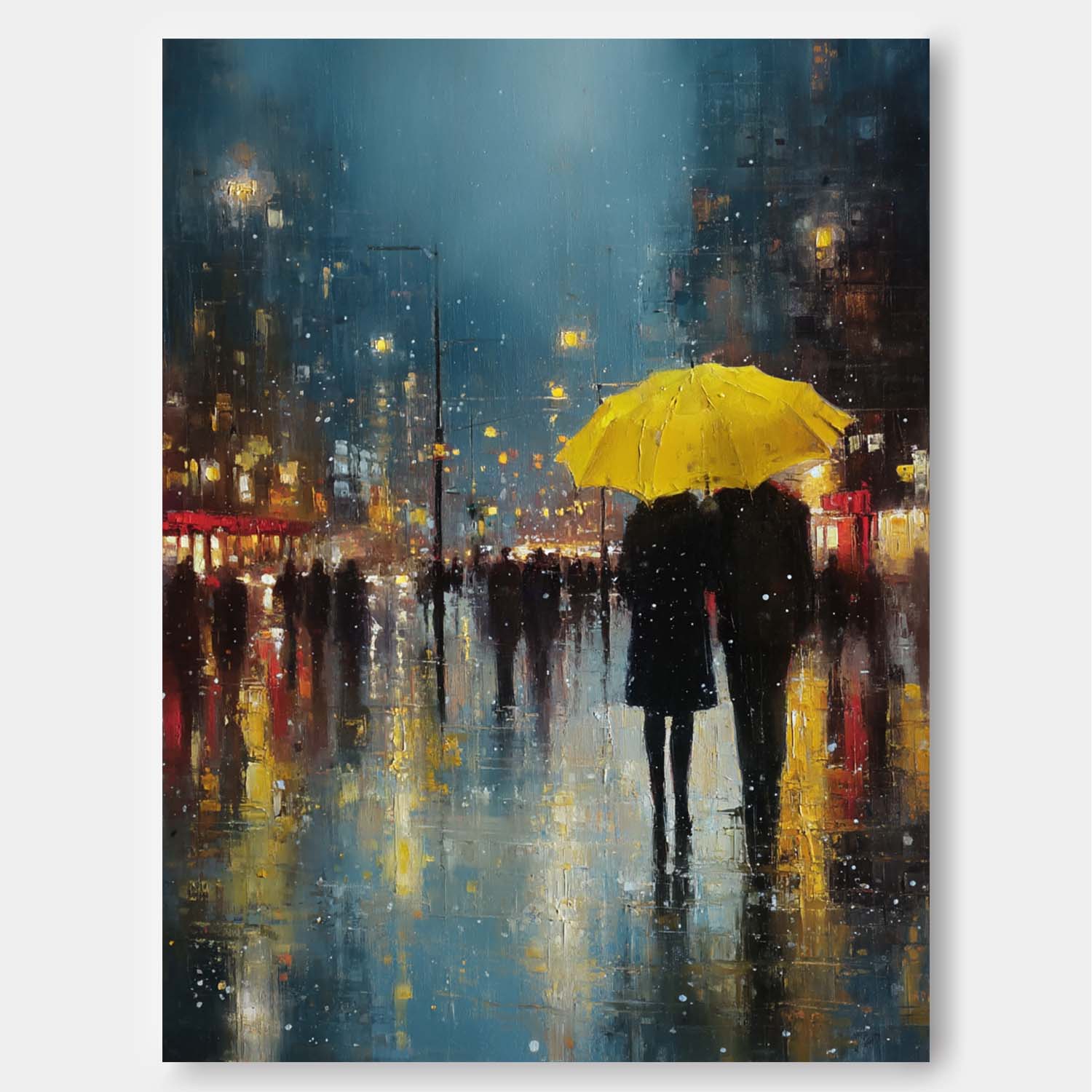 Wall Art People Romantic Rainy City Lyrical