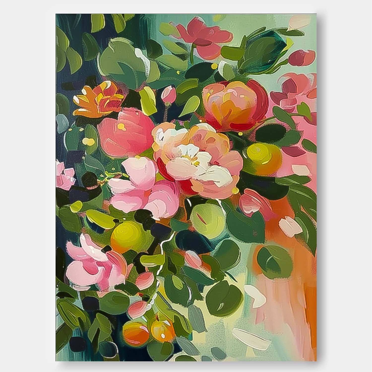 Wall Art Dense Floral Cluster Elegant Botanical
