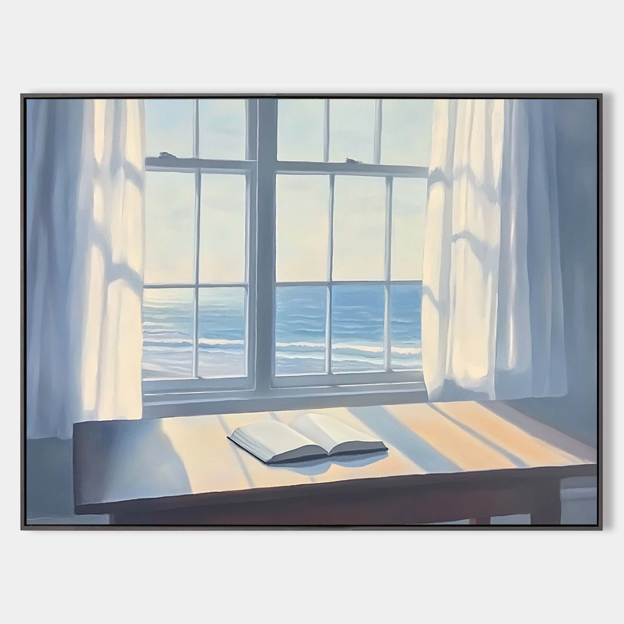 Coastal Window Book Canvas Wall Art