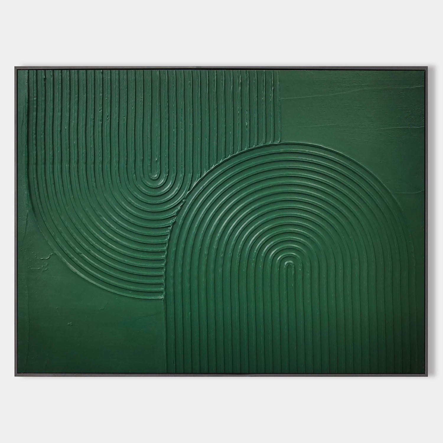 Dark Green Geometric 3D Textured Wall Art